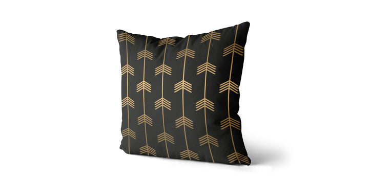 Coussin Chevrons couleur noir et or