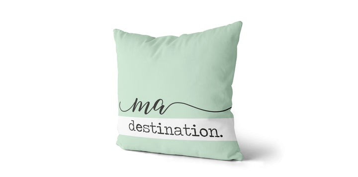 Coussin Ma destination couleur vert menthe