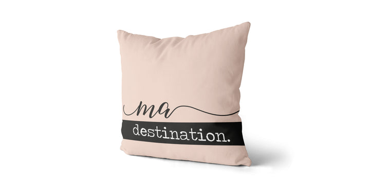 Coussin Ma destination couleur nude