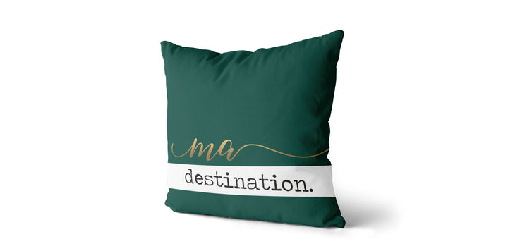 Coussin Ma destination couleur vert manan