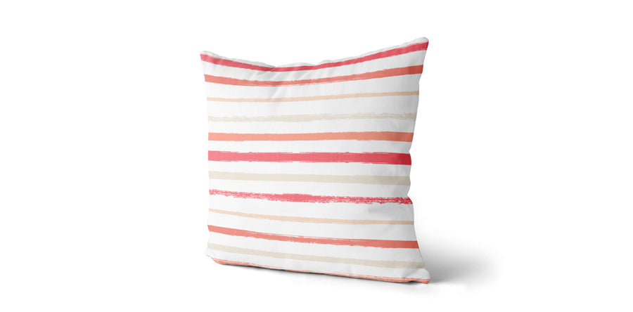 Coussin Rayures corail
